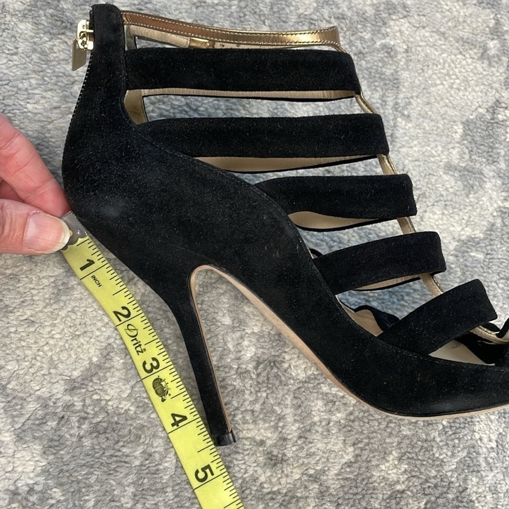SOLD - Jimmy Choo Fathom Strappy Cage Bootie Heels Gladiator Black Sz 37 - Picture 16 of 16